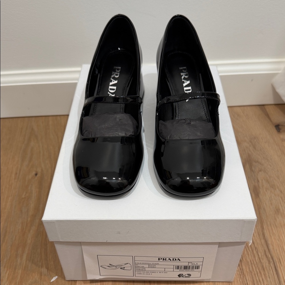 Prada Black Patent Leather Heels